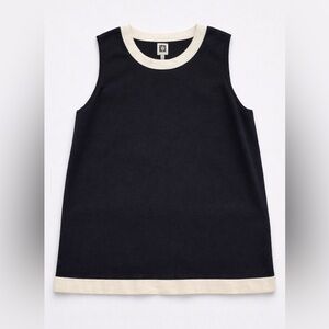 Anne Klein Black Tank Top with Cream Trim XL